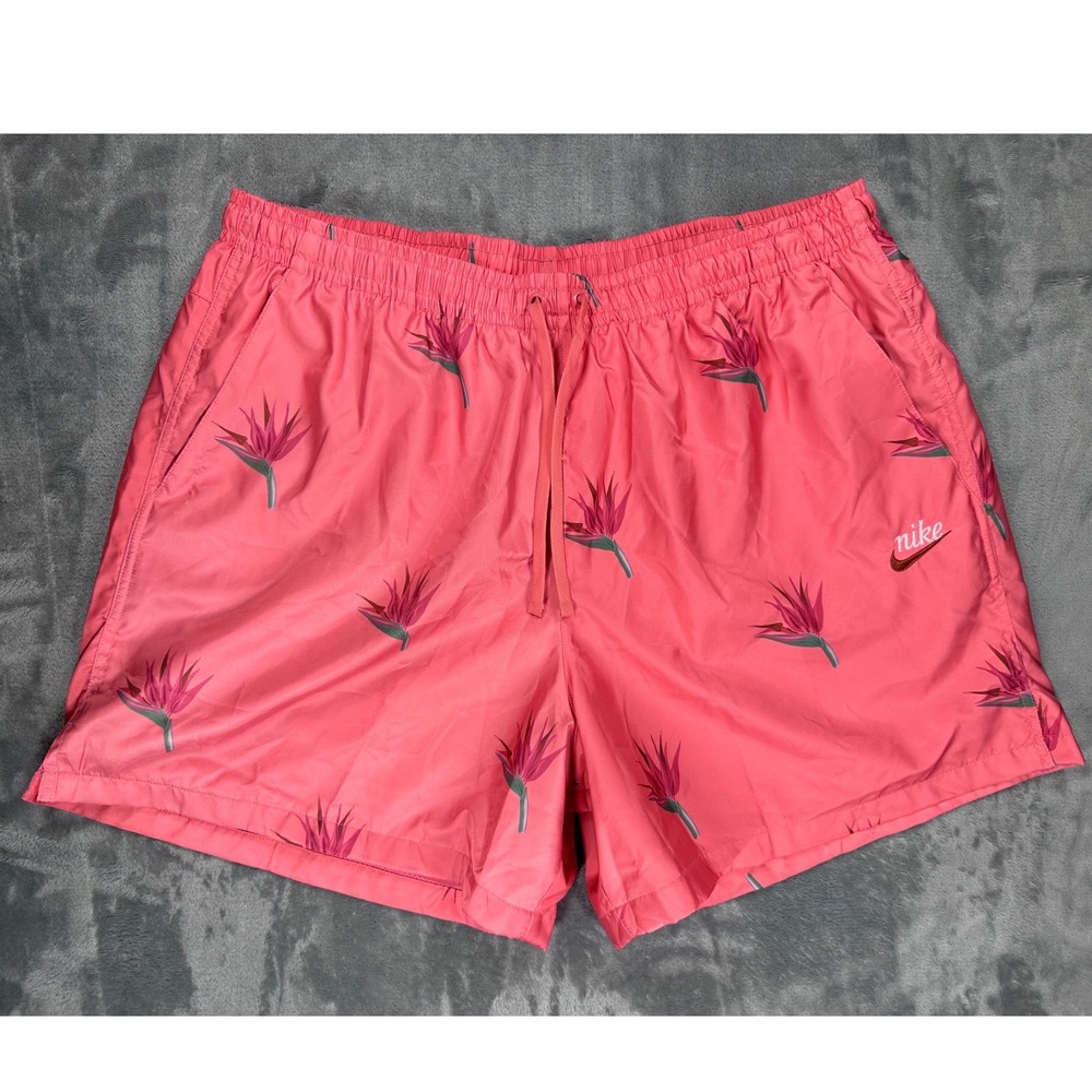 Nike Mens Pink Bird of Paradise Floral Woven Shorts 3XL DQ3487-603 NEW